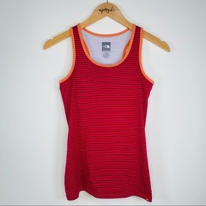The North Face Women's VaporWick Striped Racerback Sleeveless Tank Pink Small